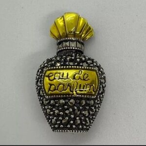 Judith Jack Silver and Gold Tone  Brooch‎ marcasite mini perfume bottle pin